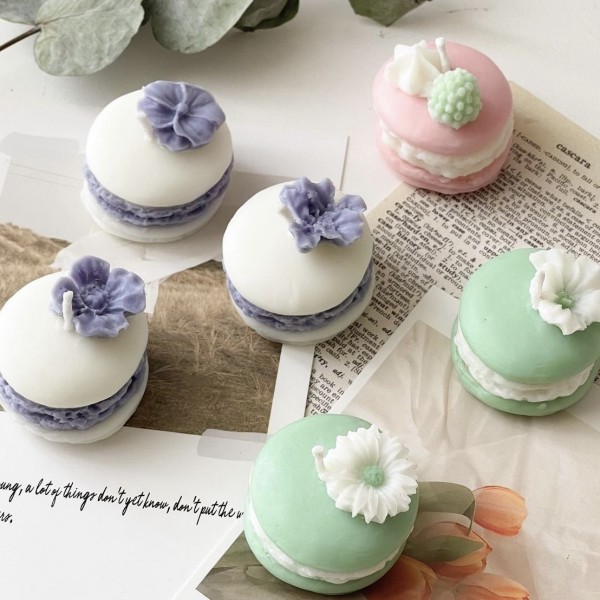 Nến thơm tự nhiên bánh macaron